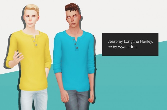 Sims 4 SEASPRAY LONGLINE HENLEY at Wyatts Sims