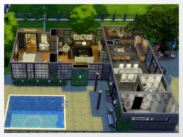 Sims 4 Expectation house by Oldbox at All 4 Sims