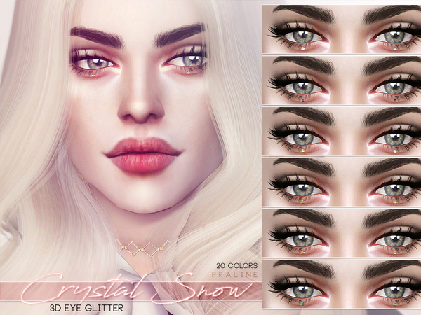Sims 4 Crystal Snow 3D Eye Glitter by Pralinesims at TSR