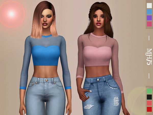 Sims 4 Aileen Top by Margeh 75 at TSR