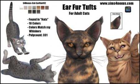 Cat Ear Fur Tufts by SamanthaGump at Sims 4 Nexus