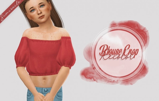 Sims 4 Blouse Crop Recolor Kids Version at Simiracle