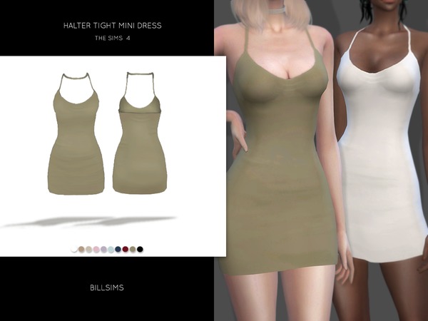 Sims 4 Halter Tight Mini Dress by Bill Sims at TSR