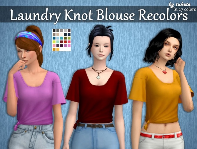Sims 4 SP13 Knot Blouse Recolors at Tukete