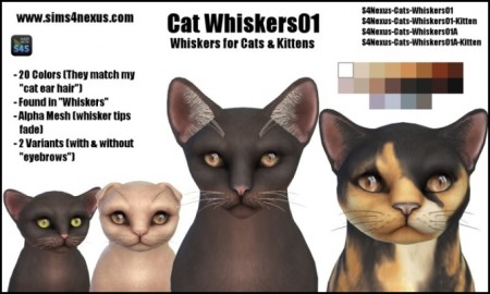 Cat Whiskers 01 by SamanthaGump at Sims 4 Nexus