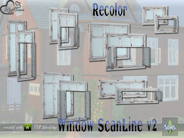 Sims 4 Window Set Scan Line v2 Recolor by BuffSumm at TSR