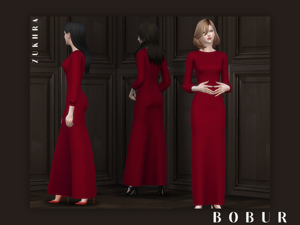 Sims 4 Zukhra dress by Bobur3 at TSR