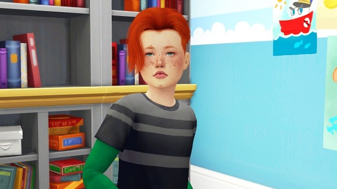 Sims 4 ADE LUCA HAIR T+C at REDHEADSIMS