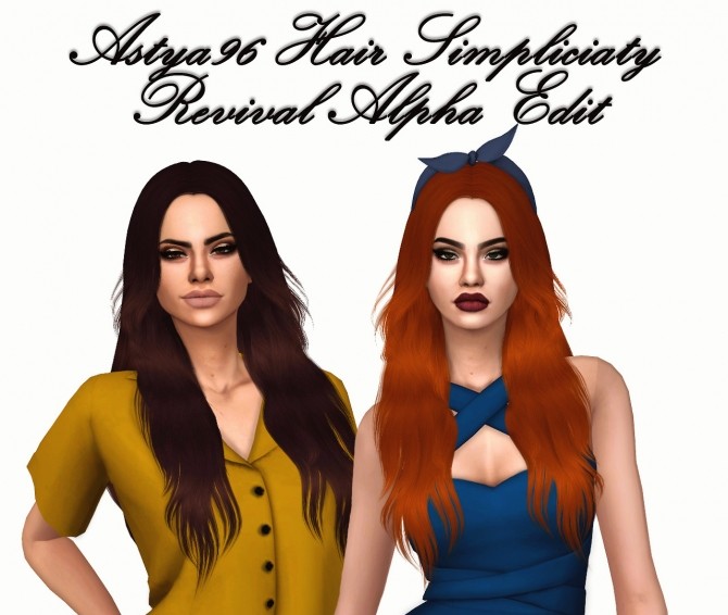 Sims 4 Simpliciaty Revival Hair Alpha Edit at Astya96