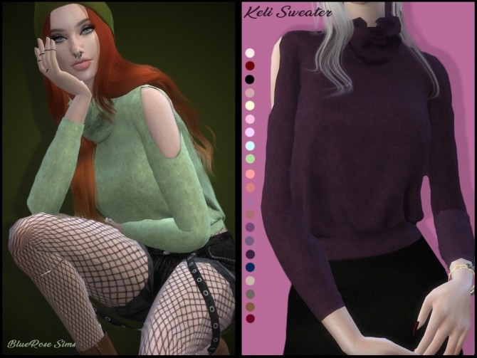 Sims 4 Keli Sweater by Liseth Barquero at BlueRose Sims