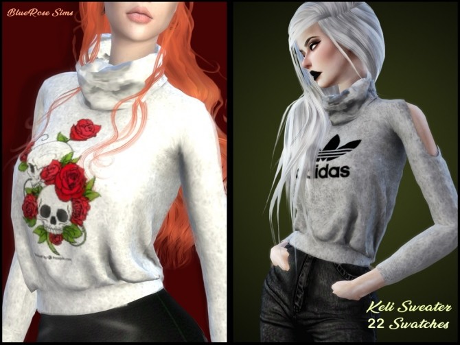 Sims 4 Keli Sweater by Liseth Barquero at BlueRose Sims