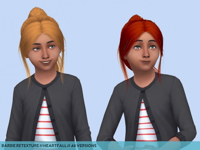Sims 4 11 kids hair retextures at Heartfall