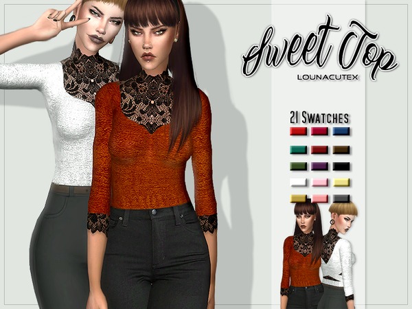 Sims 4 Sweet Top by Louna at TSR