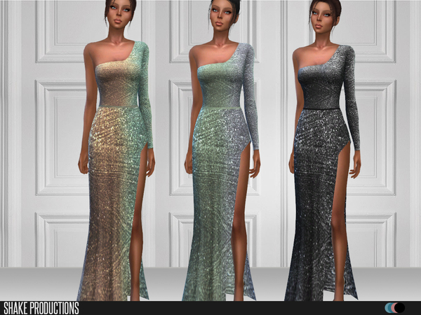 Sims 4 Long dress 98 set by ShakeProductions at TSR