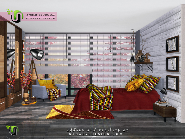 Sims 4 Amber Bedroom by NynaeveDesign at TSR