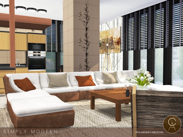 Sims 4 Simply Modern house by Pralinesims at TSR