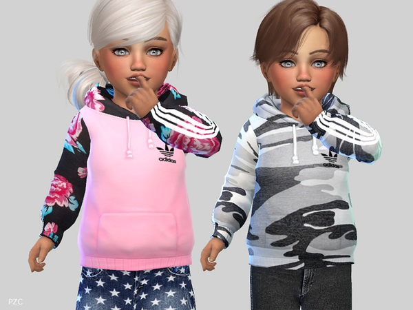 Sims 4 Floral Sporty Hoodie 028 by Pinkzombiecupcakes at TSR