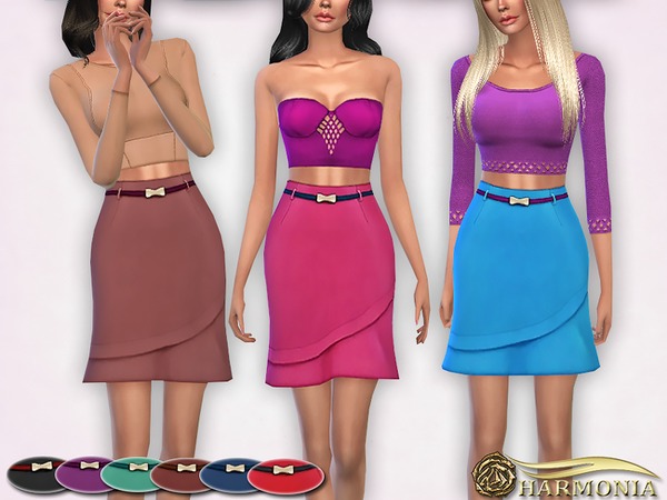 Sims 4 Zip Side Plain Hem Bodycon Mini Skirt by Harmonia at TSR