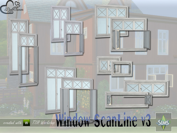Sims 4 Window Set Scan Line v3 by BuffSumm at TSR