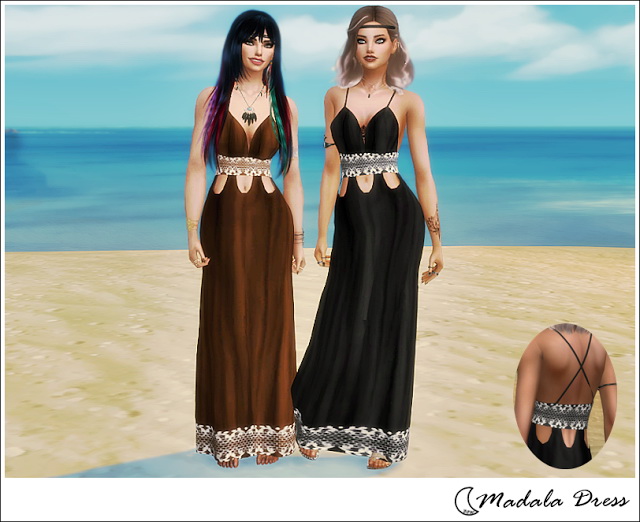 Sims 4 MADALA DRESS at Blue8white
