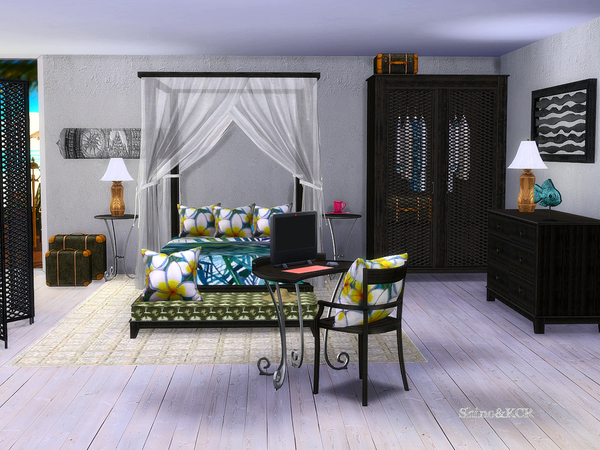 Sims 4 Caribbean Bedroom by ShinoKCR at TSR