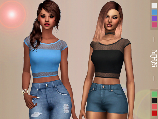 Sims 4 Sue Crop Top by Margeh 75 at TSR