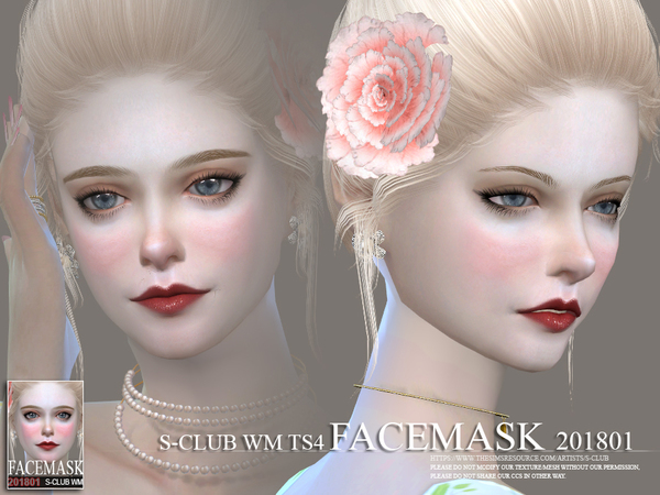 Sims 4 Facemask 201801 by S Club WM at TSR