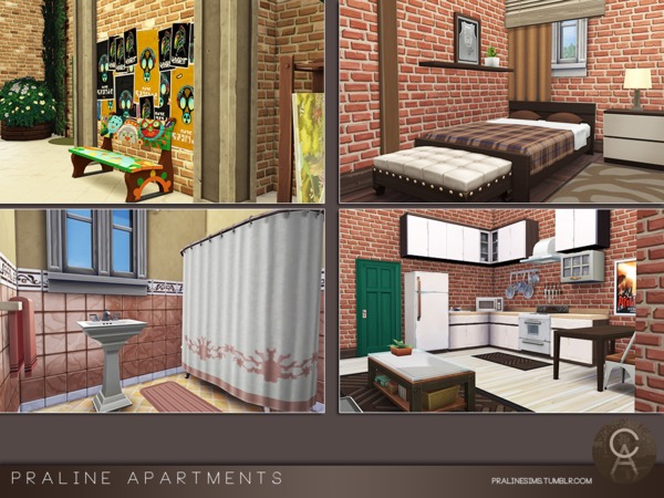 Sims 4 Apartments by Pralinesims at TSR