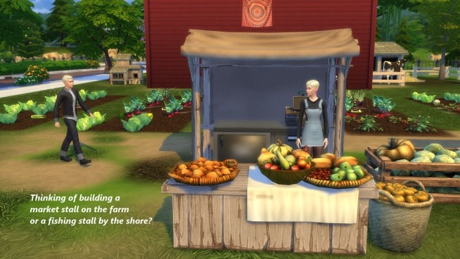 Sims 4 Produce and Fish Market Themed Restock Sign Overrides by Snowhaze at Mod The Sims