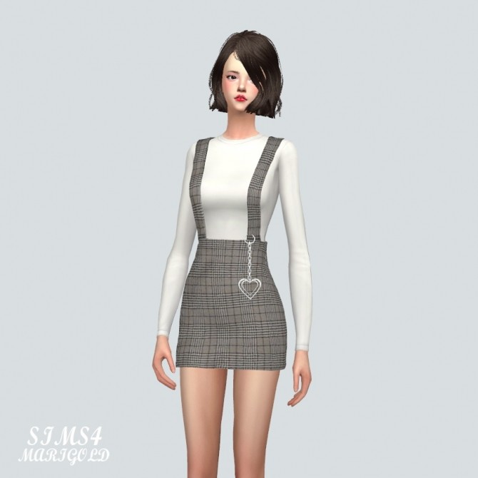 Sims 4 Heart Ring Shoulder Strap Skirt at Marigold