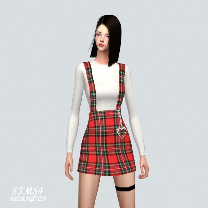 Sims 4 Heart Ring Shoulder Strap Skirt at Marigold