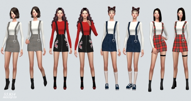 Heart Ring Shoulder Strap Skirt at Marigold » Sims 4 Updates