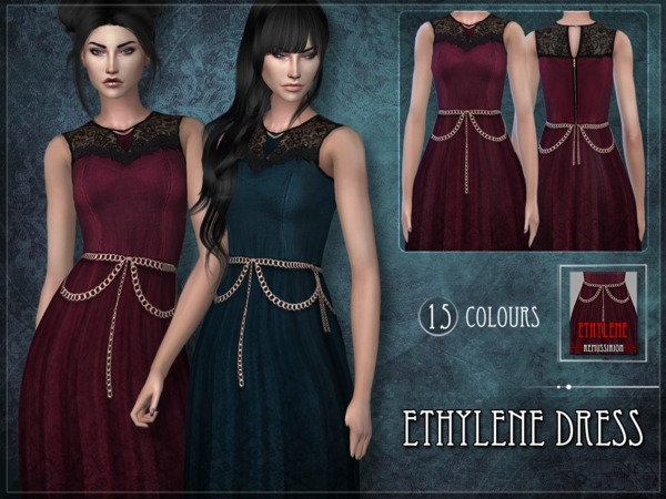 Sims 4 Ethylene Dress by RemusSirion at TSR