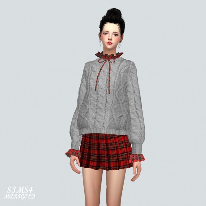 Sims 4 Frill Sweater With Neck Frill at Marigold