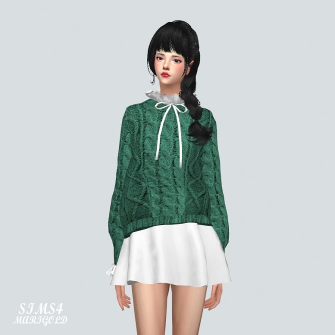 Sims 4 Frill Sweater With Neck Frill at Marigold