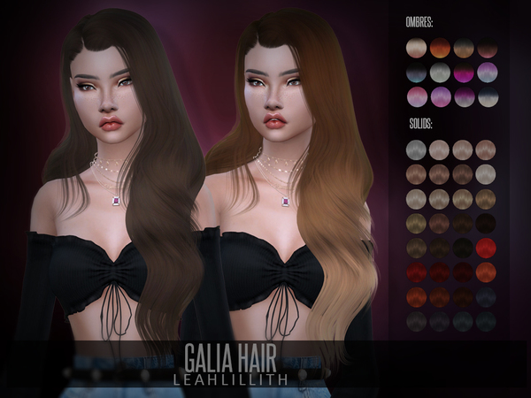 Sims 4 Galia Hair by Leah Lillith at TSR