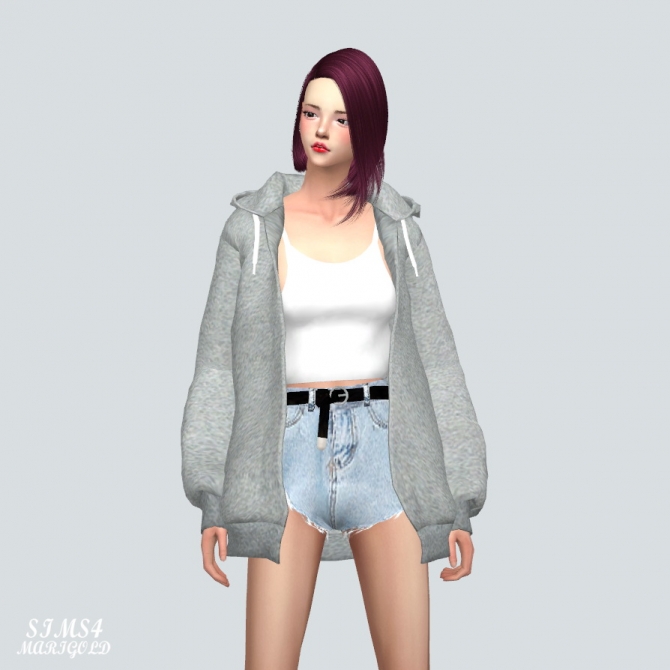 Hoodie With Crop Top at Marigold » Sims 4 Updates