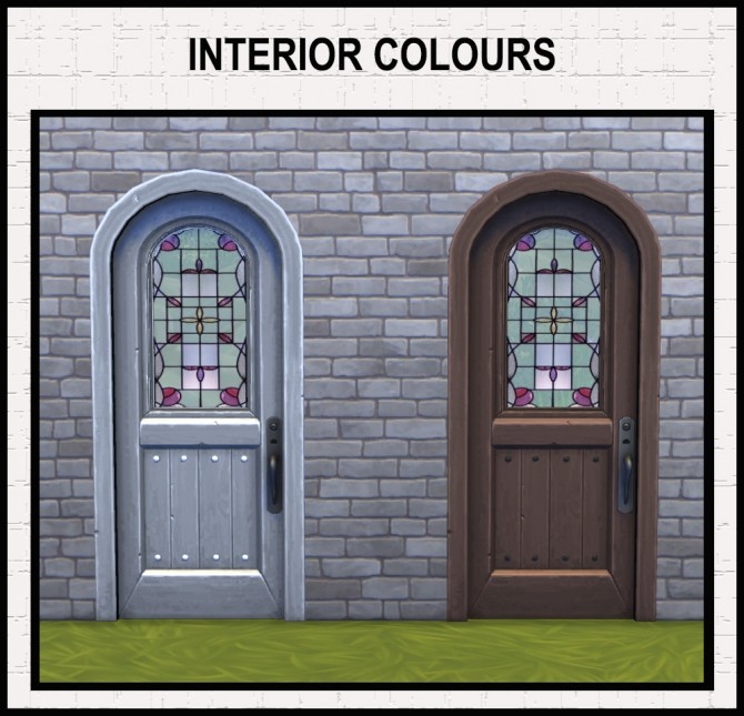 Sims 4 Alan Robinsons Stained Glass Classical Door by Simmiller at Mod The Sims