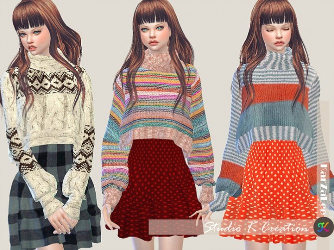 Sims 4 Secret Pink high neck sweater dress at Studio K Creation