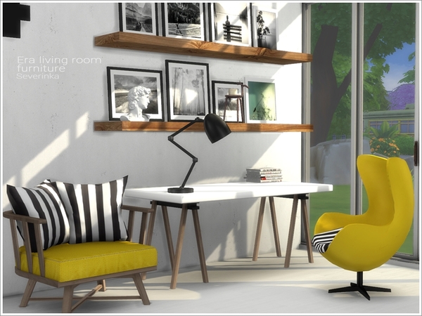 Sims 4 Era livingroom furniture by Severinka at TSR
