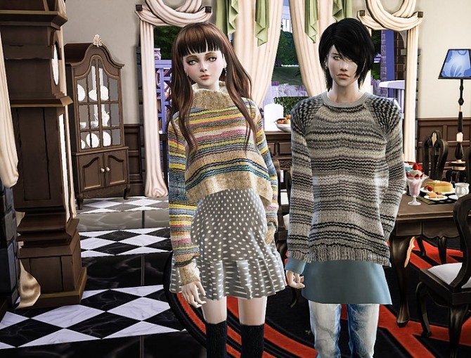 Sims 4 Secret Pink high neck sweater dress at Studio K Creation