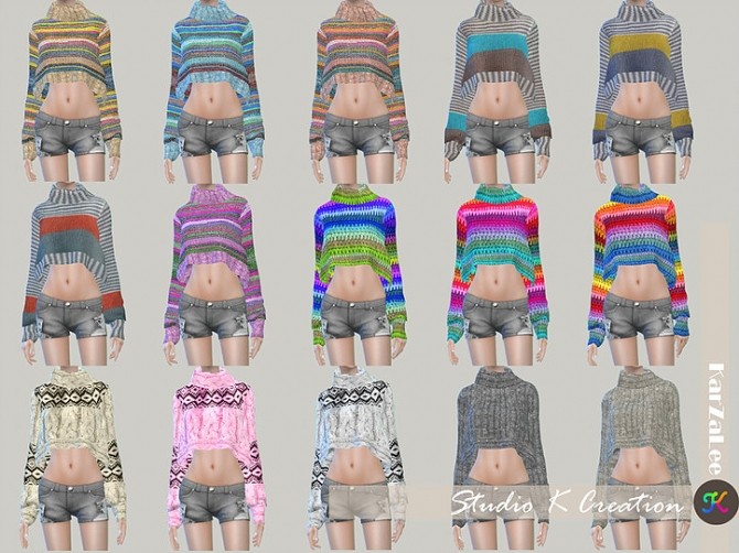 Sims 4 Secret Pink high neck sweater top at Studio K Creation