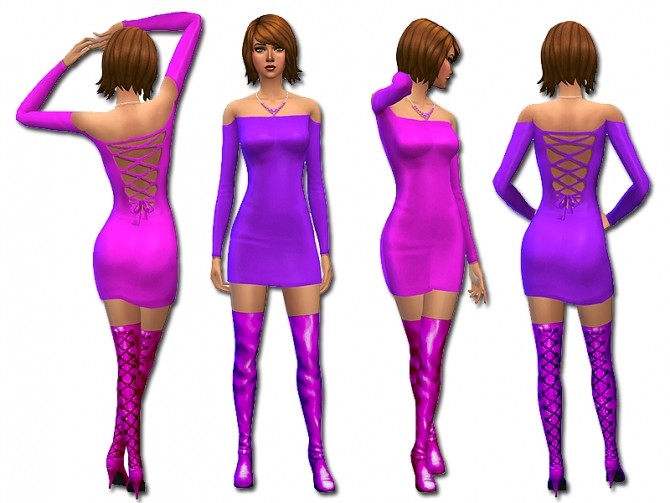 Sims 4 Strapped backed dress by Simalicious at Mod The Sims