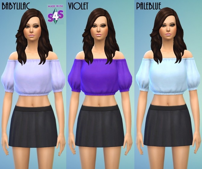 Sims 4 Blouse Crop Top Set by wendy35pearly at Mod The Sims