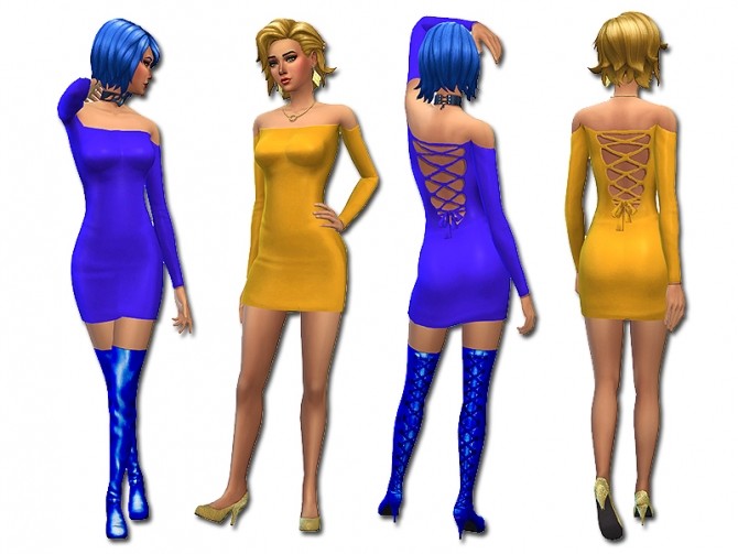 Sims 4 Strapped backed dress by Simalicious at Mod The Sims