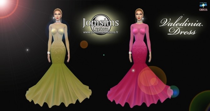 Sims 4 Valedinia dress at Jomsims Creations