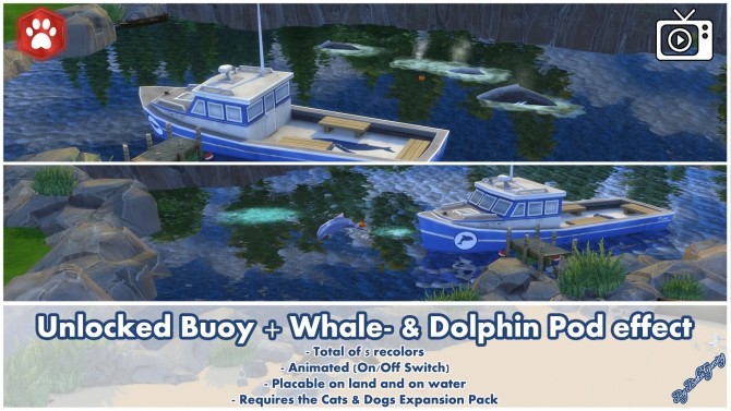 Sims 4 Unlocked Buoy + Whale & Dolphin Effect by Bakie at Mod The Sims
