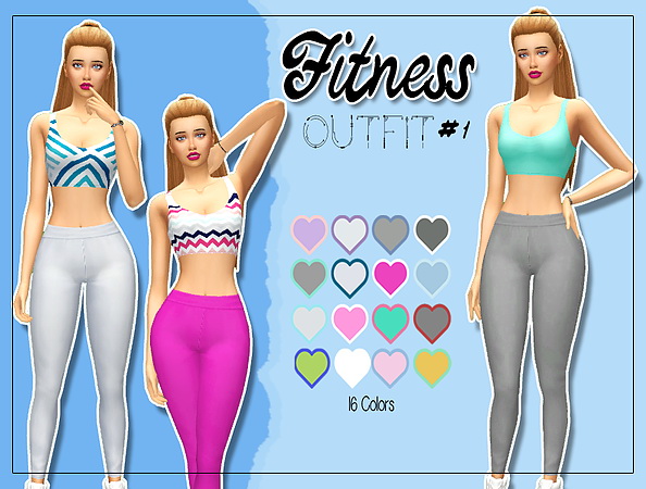 Sims 4 Fitness Outfit #1 at Kass