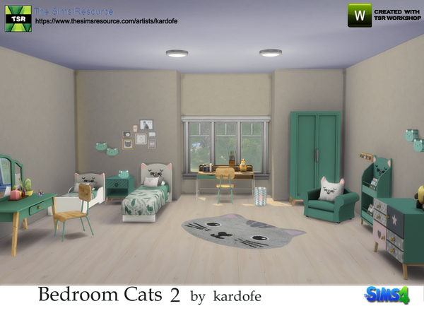 Sims 4 Bedroom Cats 2 by kardofe at TSR