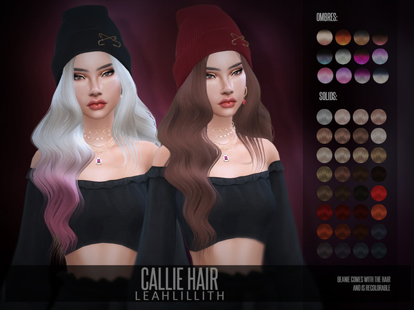Sims 4 Callie Hair by Leah Lillith at TSR